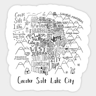 Salt Lake City Illustrated Map Sticker